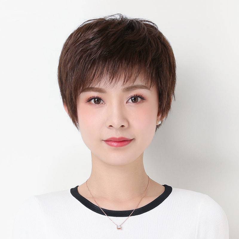 Fat -haired female short hair full -person full -handed ladies, middle -aged and elderly mothers, naturally light and breathable summer models