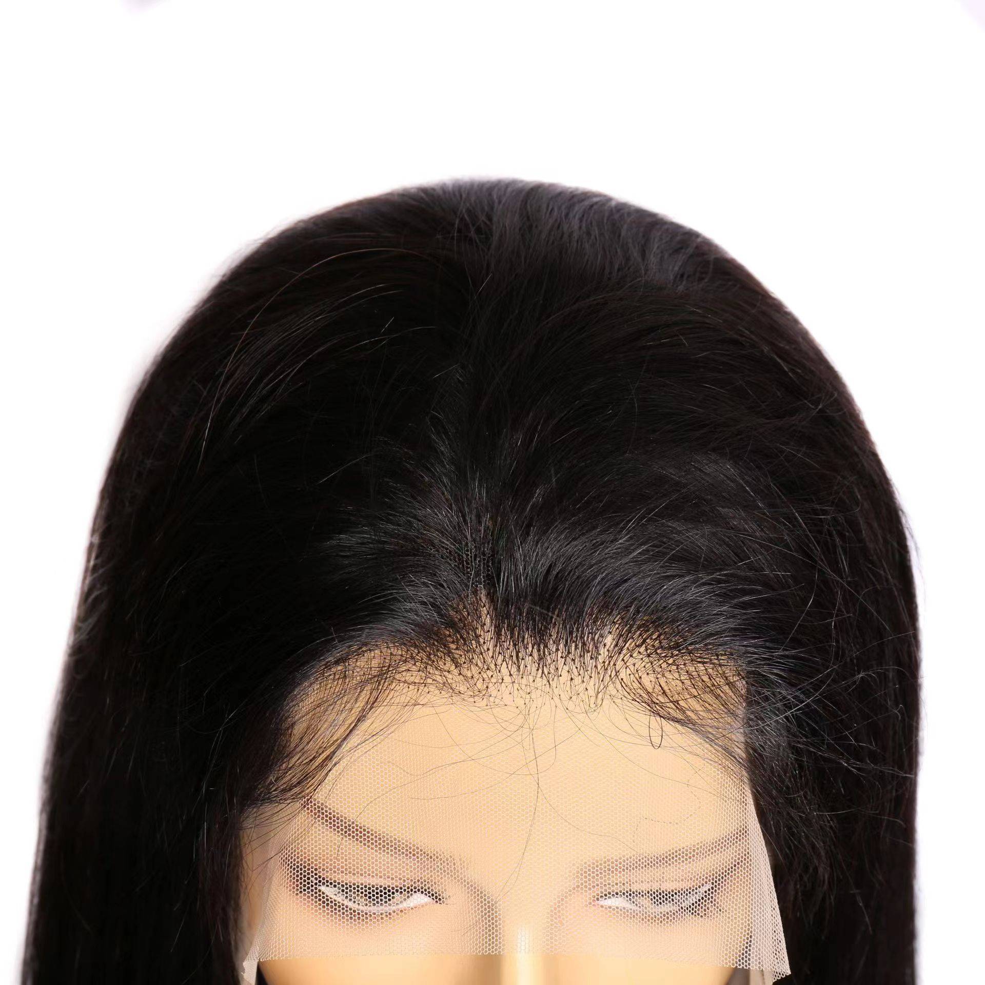Xuchang real hair in front of the lace long straight hair wig full -header can be stamped 10A 13*4 LACE WIGS