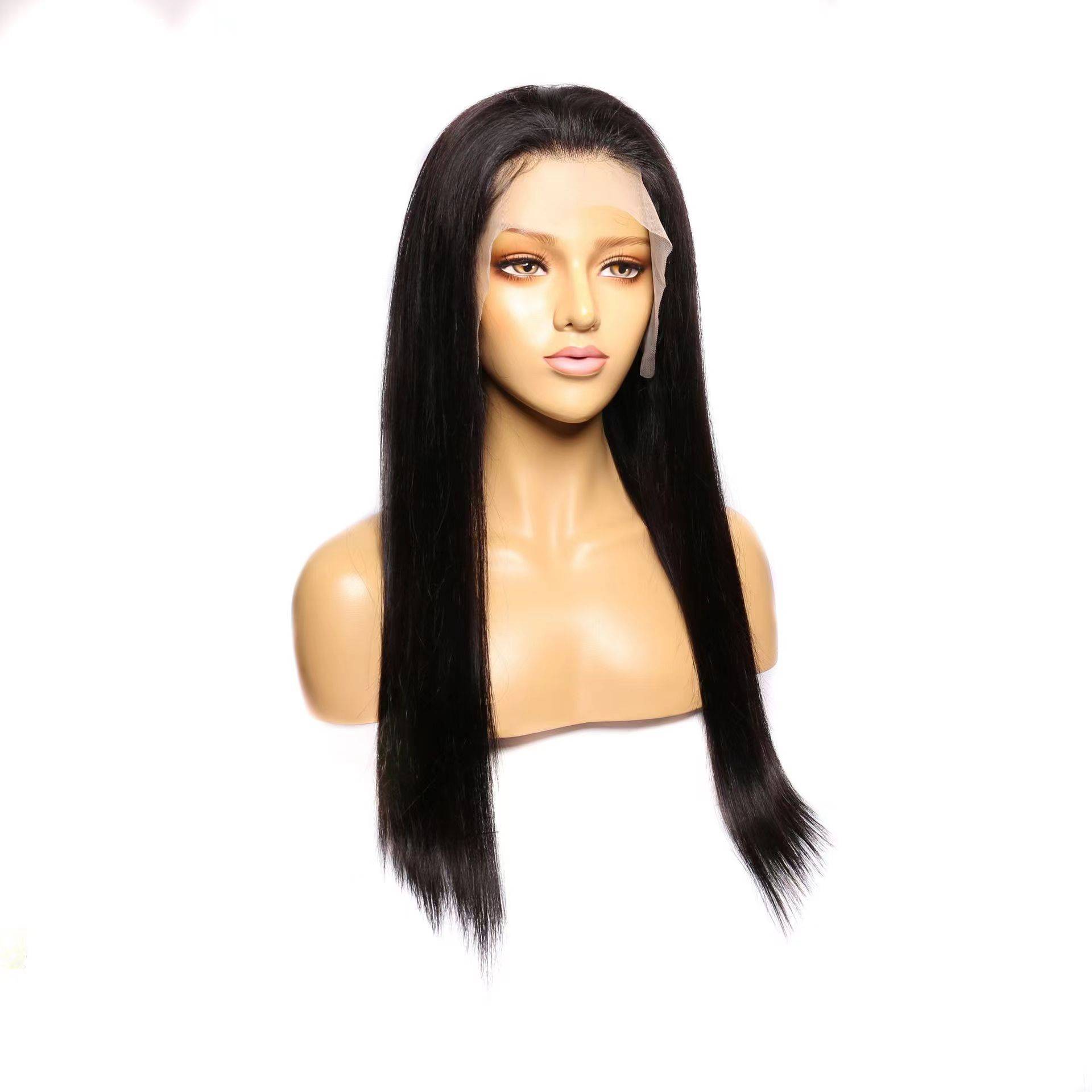 Xuchang real hair in front of the lace long straight hair wig full -header can be stamped 10A 13*4 LACE WIGS
