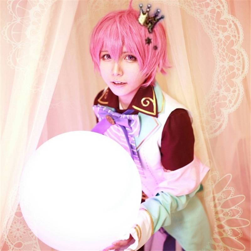 European and American boys cos anime light pink, fashionable men's fibrous fibrous wigs, manufacturers spot