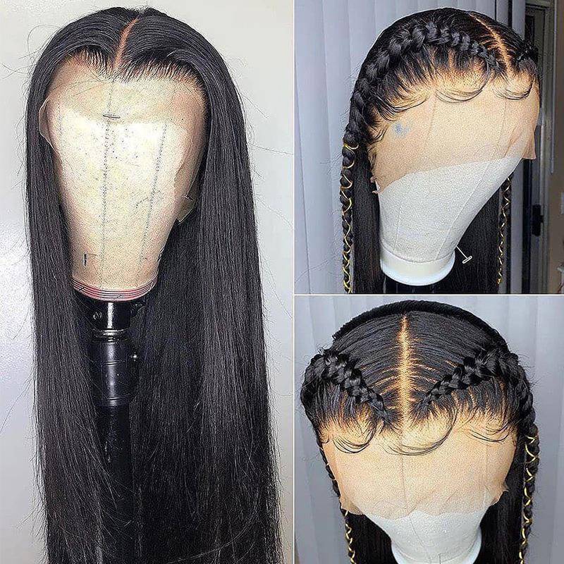 Wig European Available Fiber Hand Black Head Scarf Long -hair Before Lace R Wigs wig straight hair