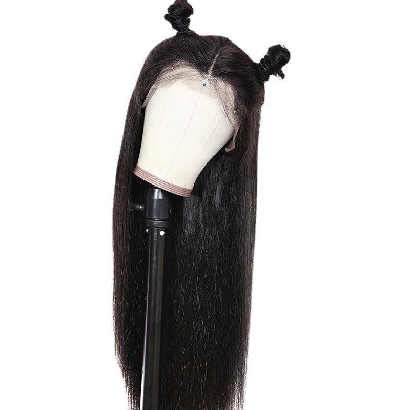 Wig European Available Fiber Hand Black Head Scarf Long -hair Before Lace R Wigs wig straight hair