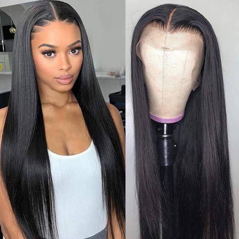 Wig European Available Fiber Hand Black Head Scarf Long -hair Before Lace R Wigs wig straight hair