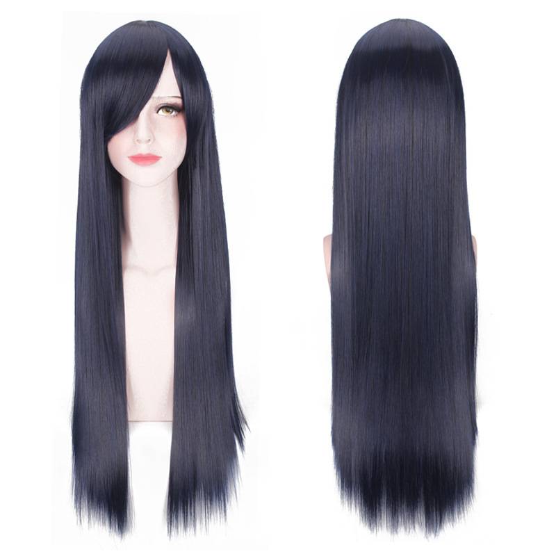 cosplay wig universal 80cm color long -haired European and American men's and female multimeter universal straight hair manufacturers