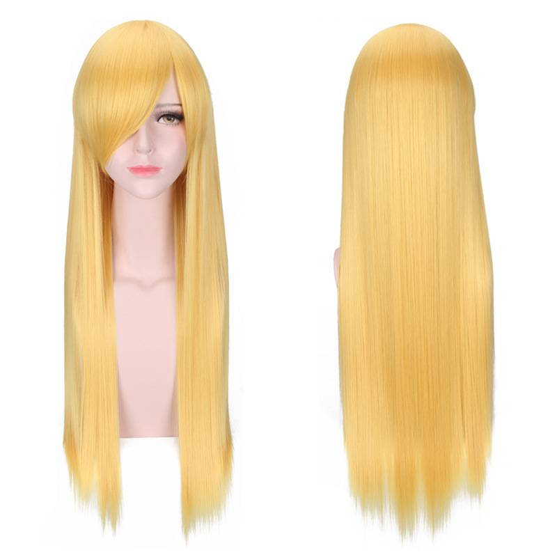 cosplay wig universal 80cm color long -haired European and American men's and female multimeter universal straight hair manufacturers