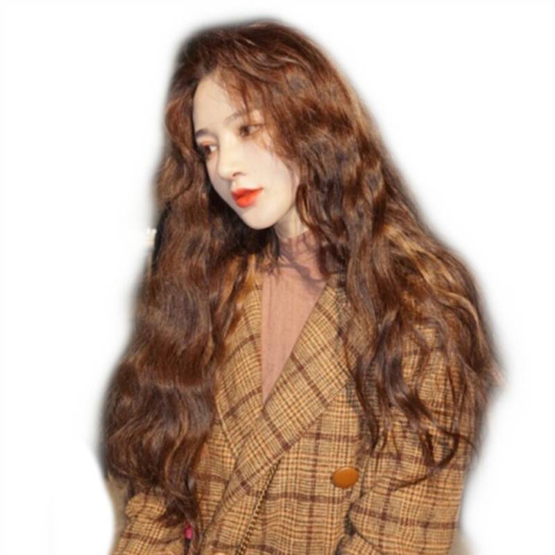 European Avady Fiber False Hair Girls Divided into Liu Hai Corn Perm and long curly hair Water ripples a cross -border export