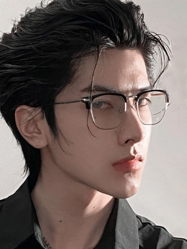 Big back wig Men's short hair turn over 2023 fashion trends naturally fluffy men's daily simulation full head set