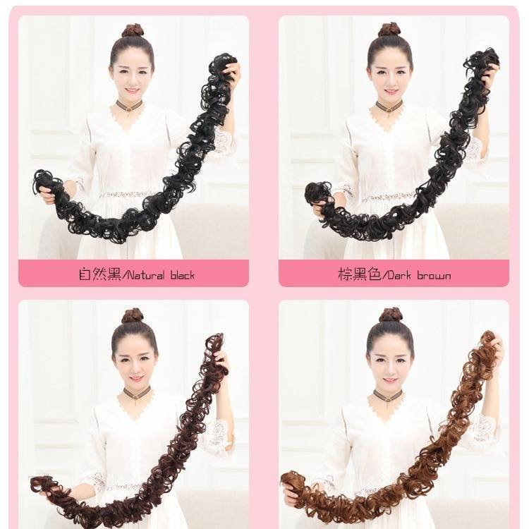 Chemical fiber wrapping flower buds Bags, ponytail European and American caterpillar hair circles wig hairball hair bag