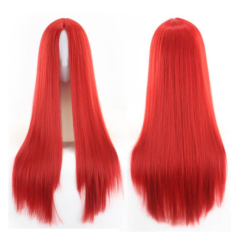Mid -length straight hair wig Black/light golden color/jaoline multi -colored long straight wigs cover a one -generation hair