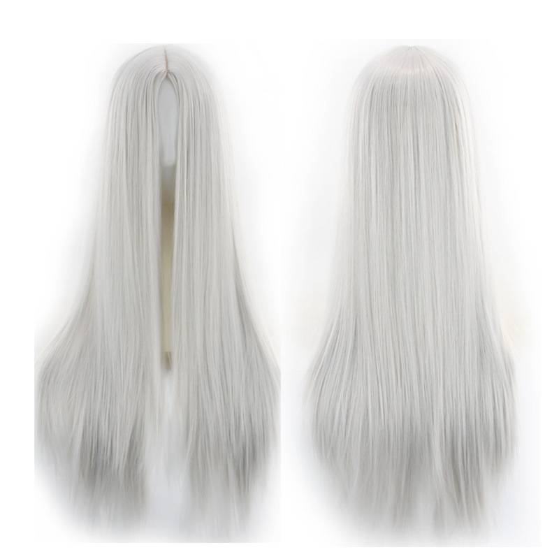 Mid -length straight hair wig Black/light golden color/jaoline multi -colored long straight wigs cover a one -generation hair