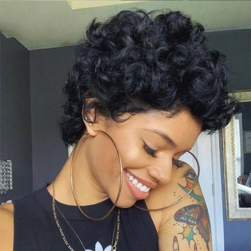 Wig female short curly hair Africa explosive head curly hair cross -border fashion fibrous hood supports a generation of hair