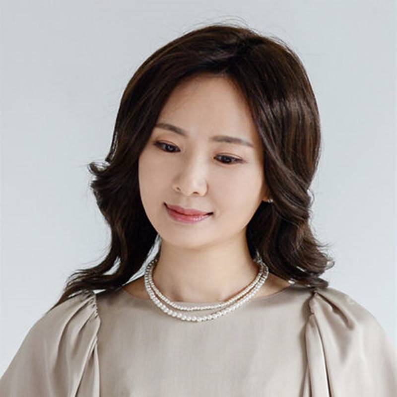 Wig women's long hair natural full set of long -headed long hair long curly hair Mom real hair fake hairdressee