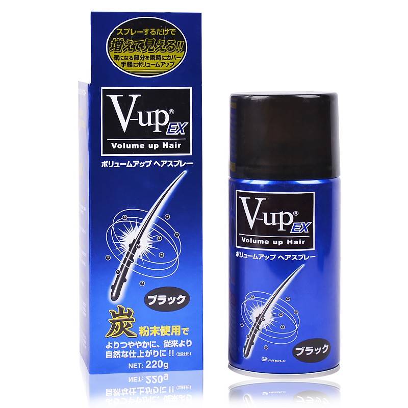 Japan V-UP quickly covers bald top hair, spray spray spray fiber carbon powder scalp hair loss, dense hair, hair