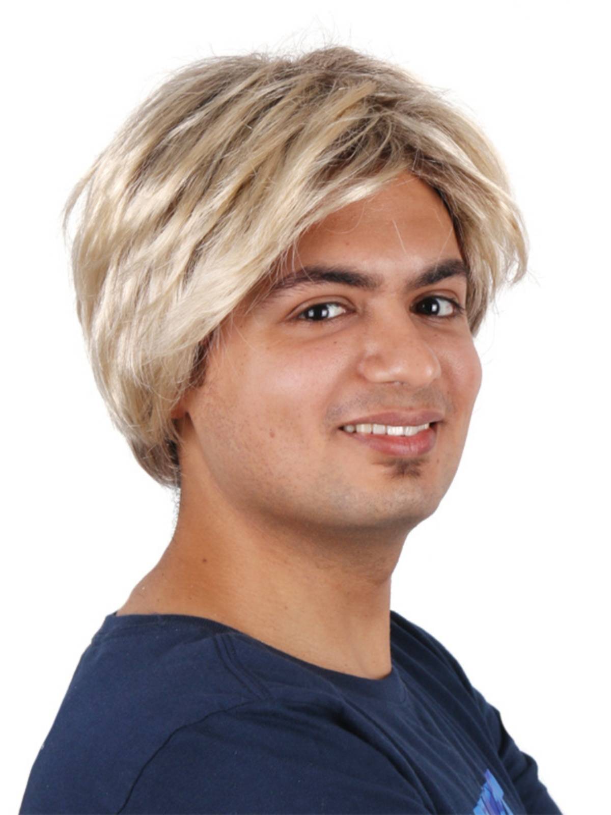 Foreigners Golden Brown Men's Wigs European and American short hair wig fluffy and handsome European and American boys wig