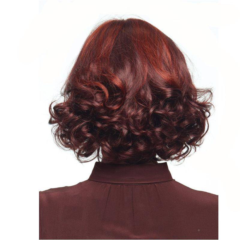 European wine red ladies fashion short curly hair flip -tilled small curly hair wiggle hoods directly operated by manufacturers