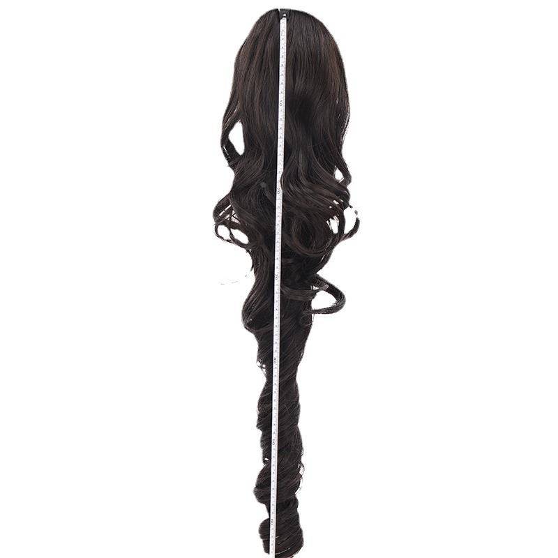 Ponyta Women's European and American long curly wavy pumping rope spiral curls ponytail braid elastic pumping rope wigs