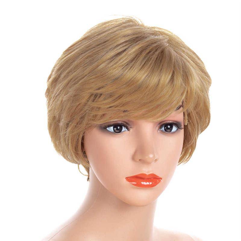 European and American ladies wigs, short curly curls, chemical fiber, fluffy fashion micro -curly short hair sleeve
