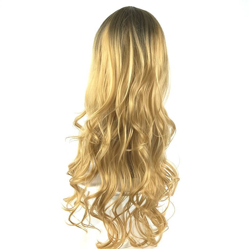 African wig female European and American fashion gradient long curly hair fluffy big waves and wavy fiber head women Amazon Amazon