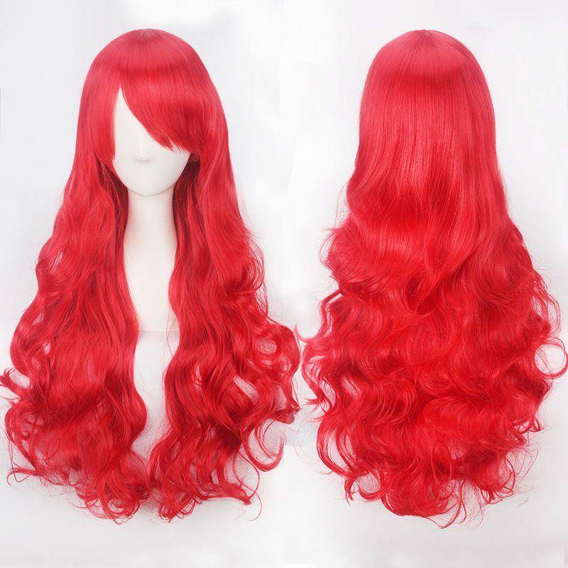 Drifting home cosplay color super long holiday mobilization wig buckle network high -temperature silk universal 80cm long curly hair
