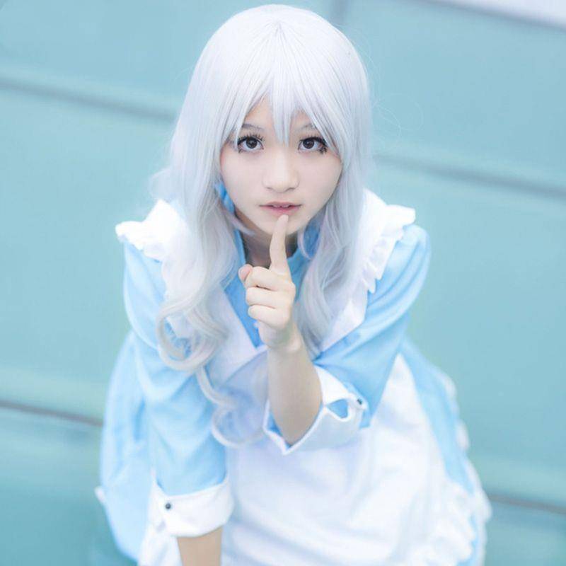 Drifting home cosplay color super long holiday mobilization wig buckle network high -temperature silk universal 80cm long curly hair