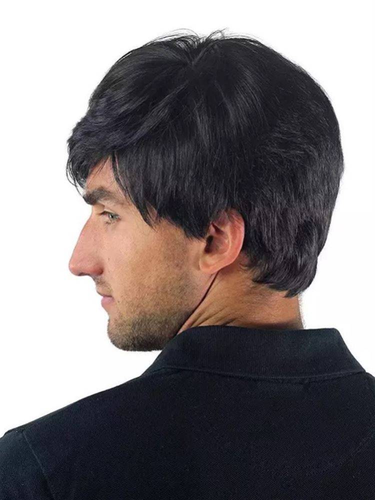 Manufacturer's new men's wigs are hot -selling African chemical fiber full sets of Panto and handsome short -line strength manufacturers