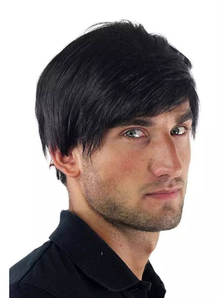 Manufacturer's new men's wigs are hot -selling African chemical fiber full sets of Panto and handsome short -line strength manufacturers