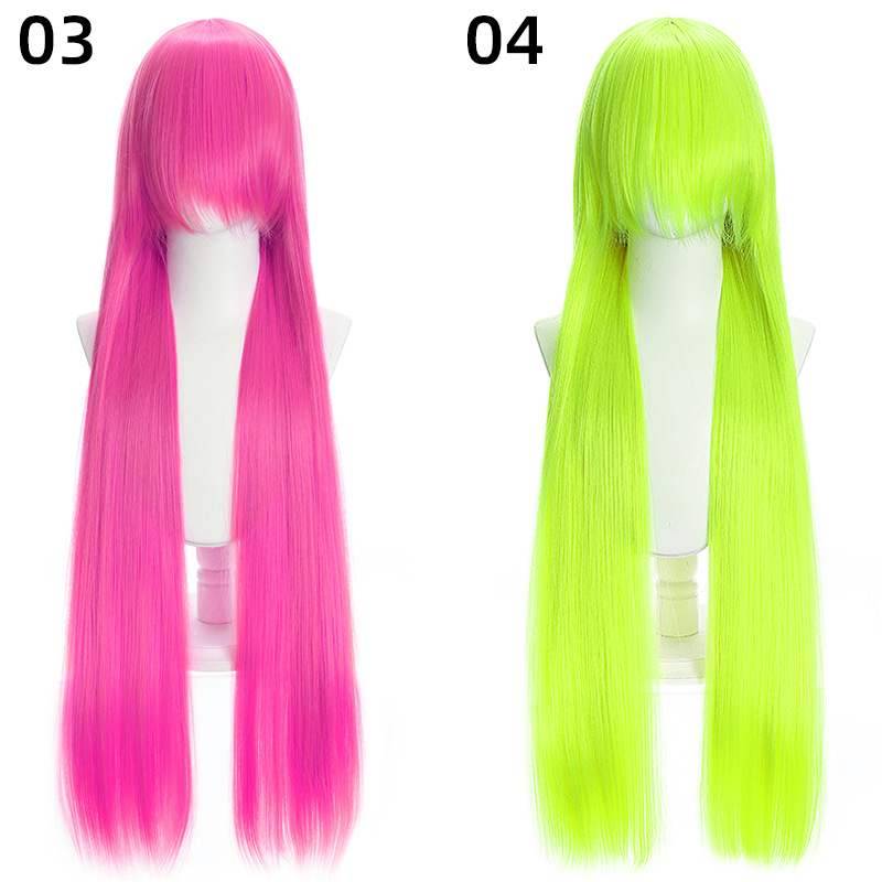 COS wig universal 100cm color long straight hair COS anime hot sales high temperature silk anime wig