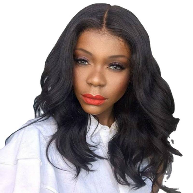 Cross -border wig female long hair European and American new black big wave wig full -headed full head cover supports overseas hair generation hair