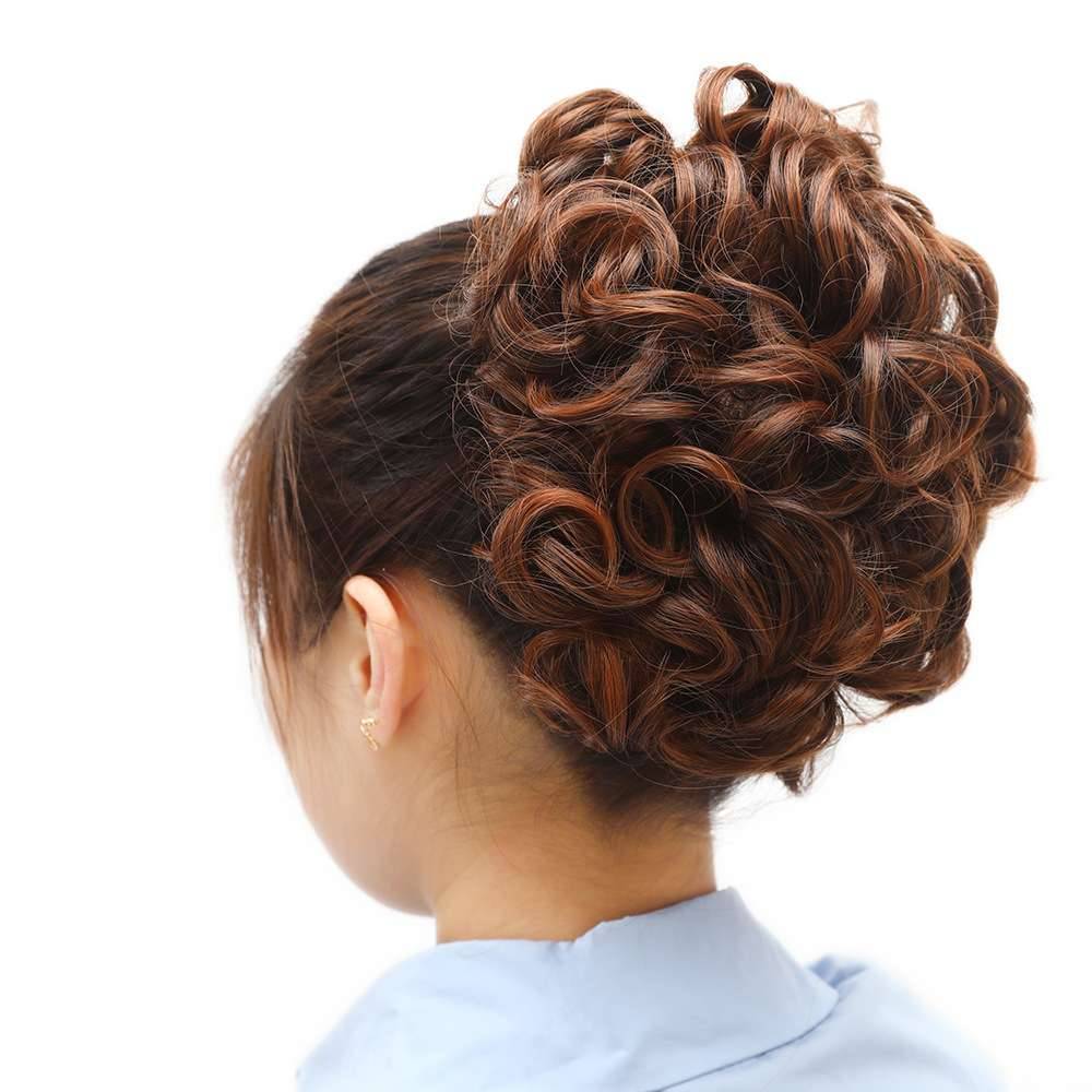 European and American fake hair jewelry hair packets, bud retro hair circles, chemical fiber high temperature silk realistic fake hair accessories