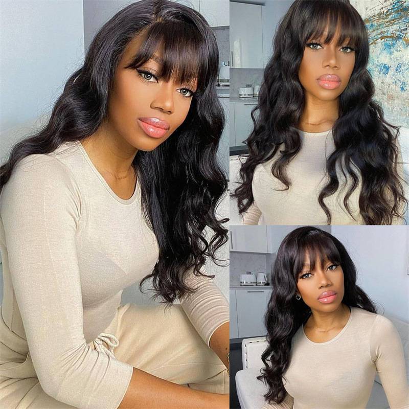 New Qi Liu Hai Big Wave long curly hair fluffy black wig European and American ladies African chemical fiber wig