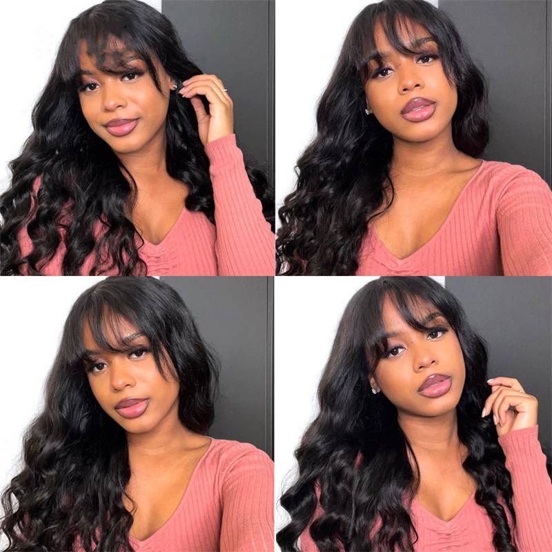 New Qi Liu Hai Big Wave long curly hair fluffy black wig European and American ladies African chemical fiber wig