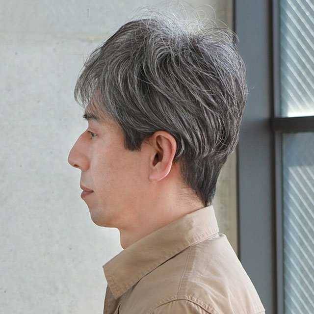 middle -aged and elderly father shortly to perform fake performances to perform white -haired elderly men's hood -white wig True hair really hair