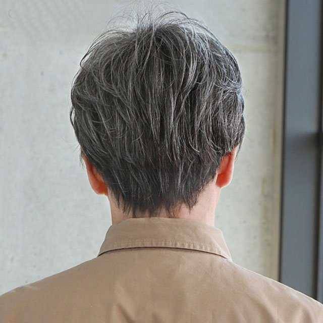 middle -aged and elderly father shortly to perform fake performances to perform white -haired elderly men's hood -white wig True hair really hair