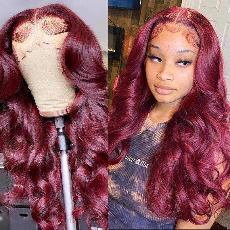 New product wigs in European and American ladies are divided into long curly hair wig wine red big wavy fibrous wig