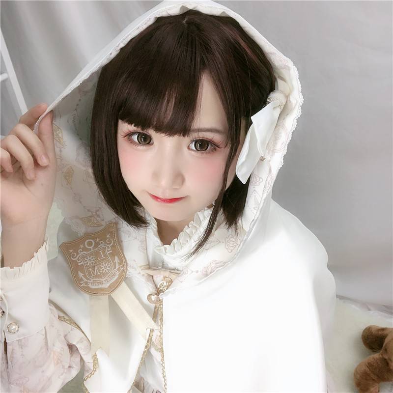 BOBO head naturally repair the face, realistic fake first set of fake hair female students short hair air bangs