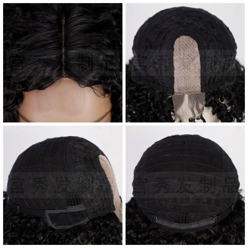 Wig European and American wig African curly short curly hair Kinky curly high -temperature chemical fiber silk head cover