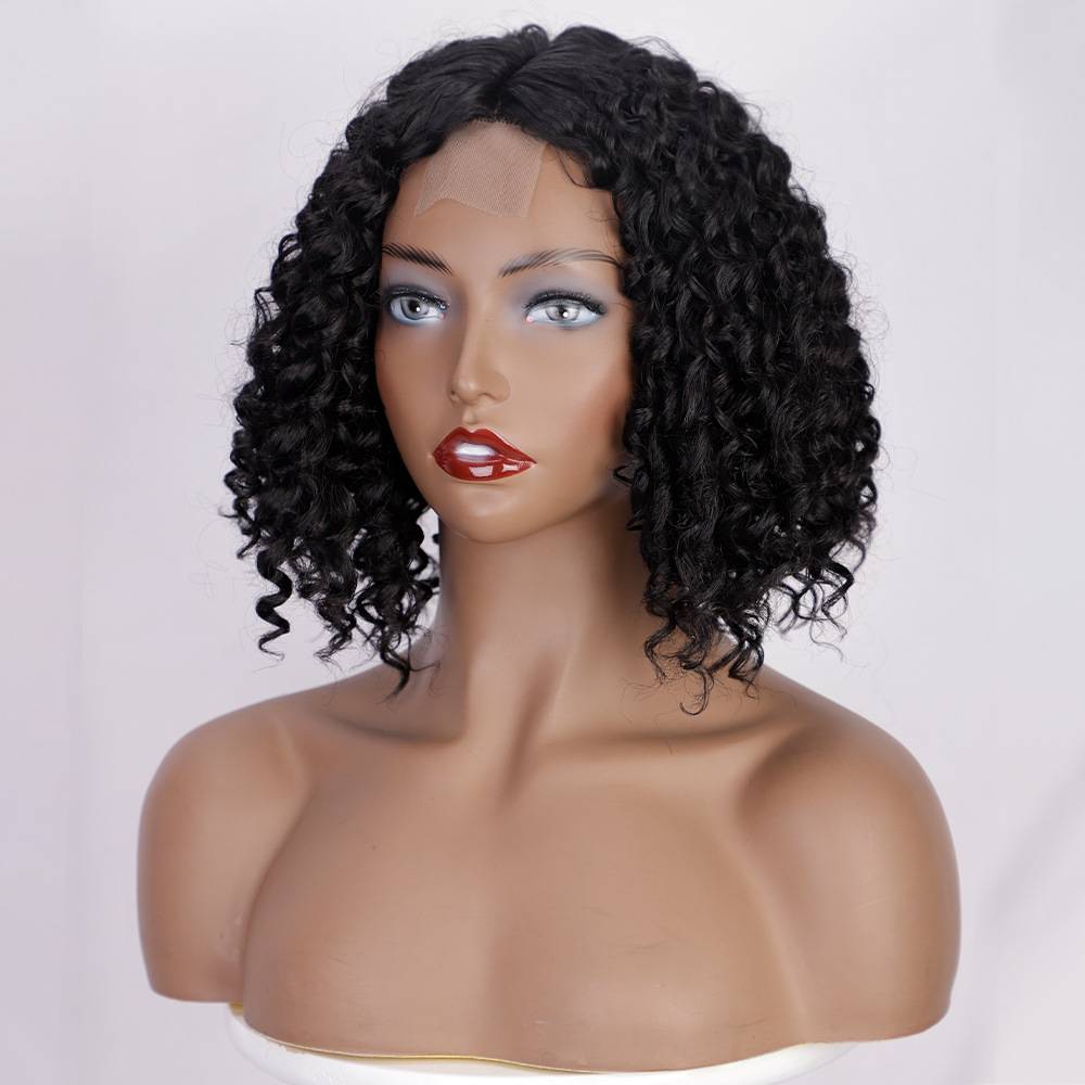 Wig European and American wig African curly short curly hair Kinky curly high -temperature chemical fiber silk head cover