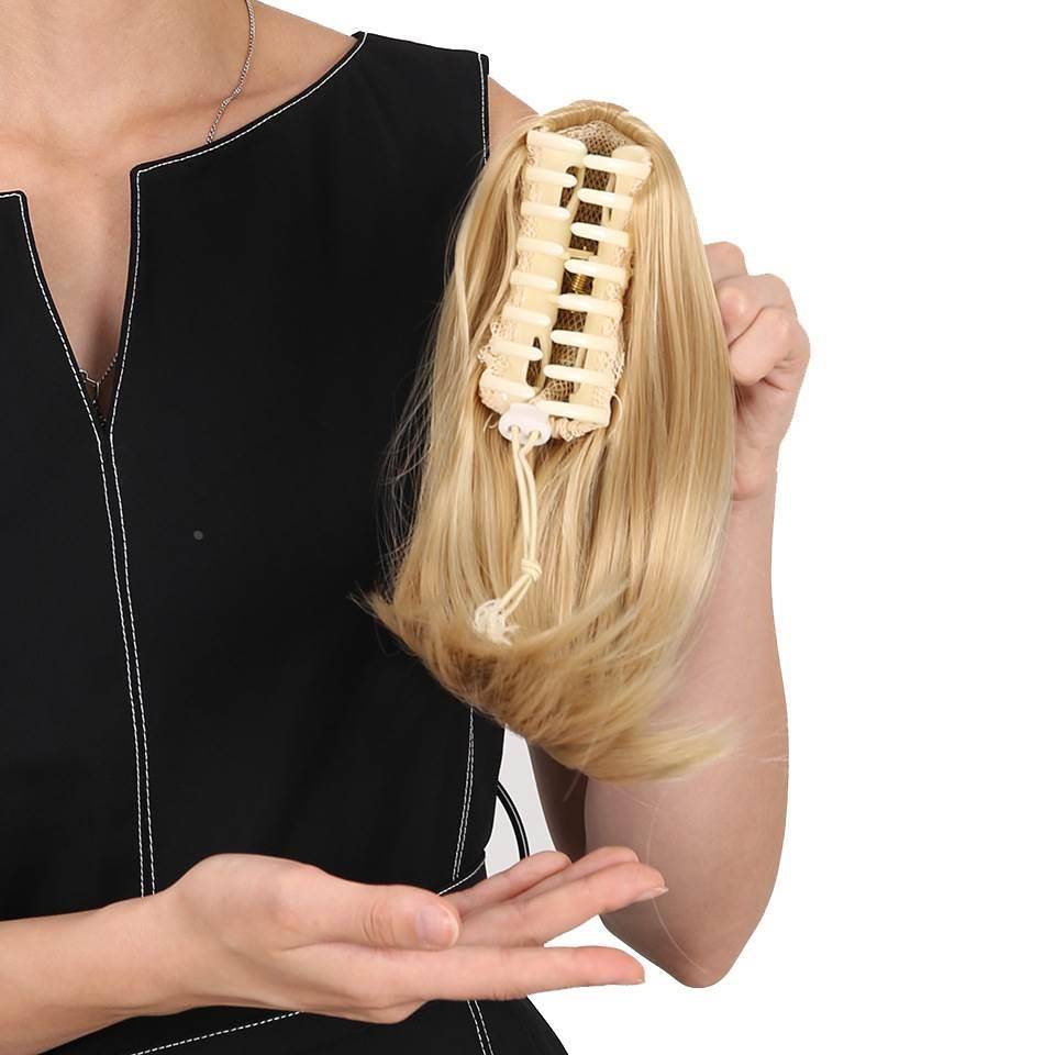 European and American fashion ponytail big grab long straight hair slightly tap internal clip -tailed horsetail high -temperature silk wig ponytail