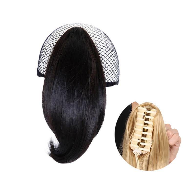 European and American fashion ponytail big grab long straight hair slightly tap internal clip -tailed horsetail high -temperature silk wig ponytail
