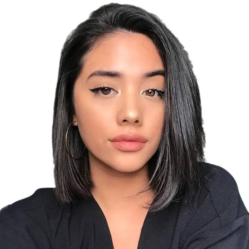 European and American fashion women's former lace wig Short straight hair is divided into BOBO Bobo head wigs full head set