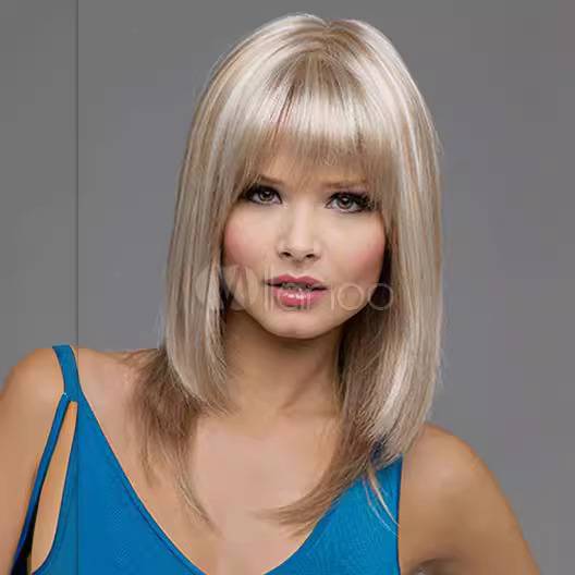 European and American cross -border wigs of gold -colored long curly new product speed sales fiber mechanism wigs