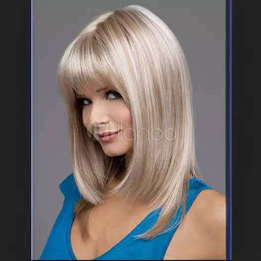 European and American cross -border wigs of gold -colored long curly new product speed sales fiber mechanism wigs
