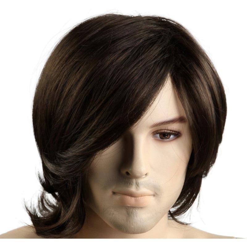 European and American new men's wigs and long bangs partial split wig manufacturers direct selling one generation