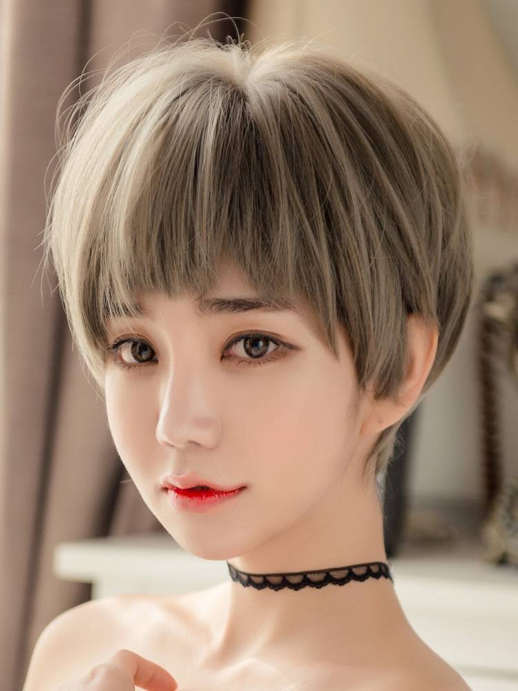 Wigs female short hair BOBO Bobo Natural Girl Korean Fashion Hair Face Shoqi Net Red Full Top
