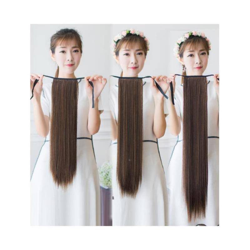 Changzhi female ponytail wigs connection medium long section films simulation hair strap fake ponytail