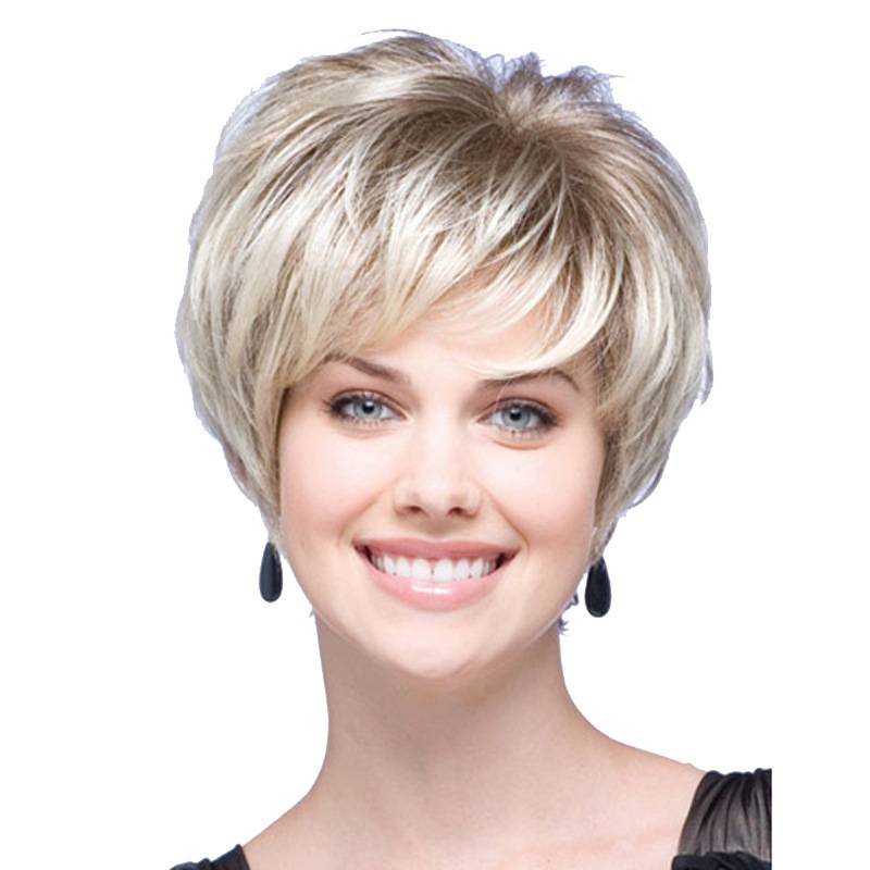 Speed Store wig Female short hair European and American fashion light gold color fiber wig women cross -border WISH manufacturers