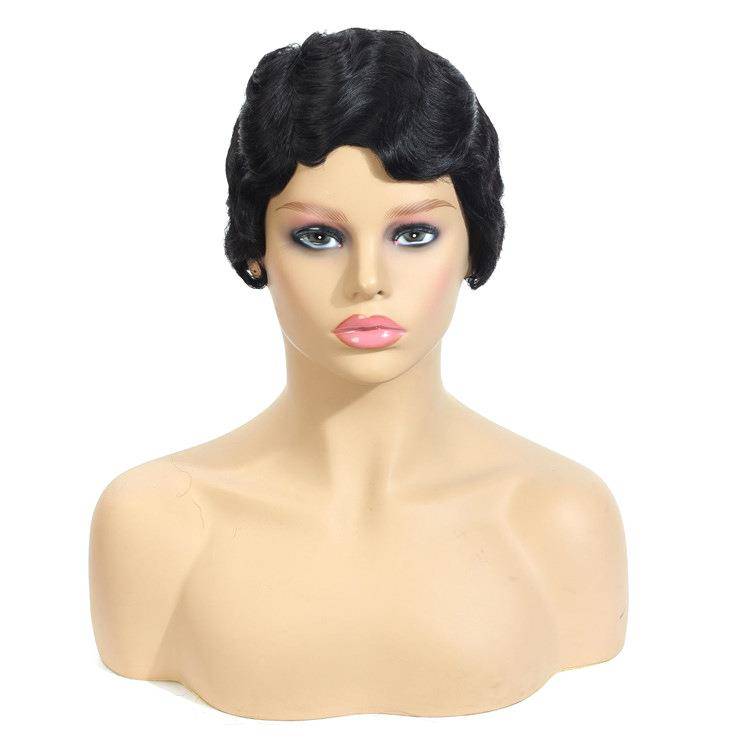 Retro -head water ripple roll header Human hair wig spot