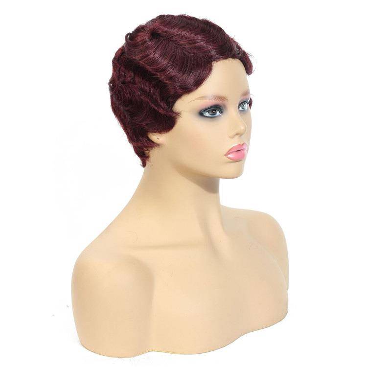Retro -head water ripple roll header Human hair wig spot