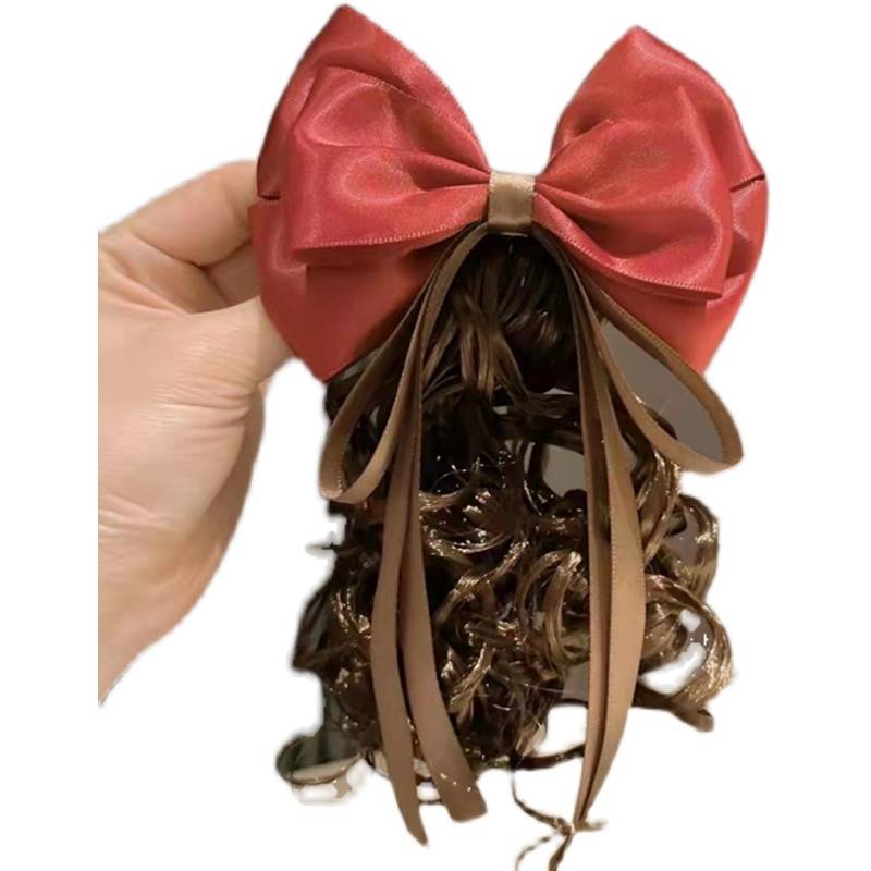 Fifi New Light Luxury Children's Wear Day Simple Girl Bow Wigmark Wodeling Christmas Hair Towers Holiday Headgear