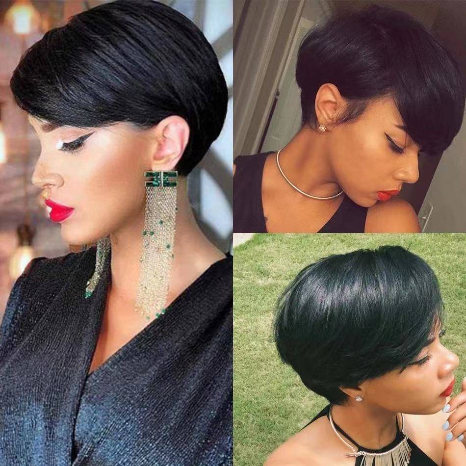 Cross -border African wig fiber short hair BOBO Ms. Europe and the United States fashion high -temperature silk chemical fibrous wig
